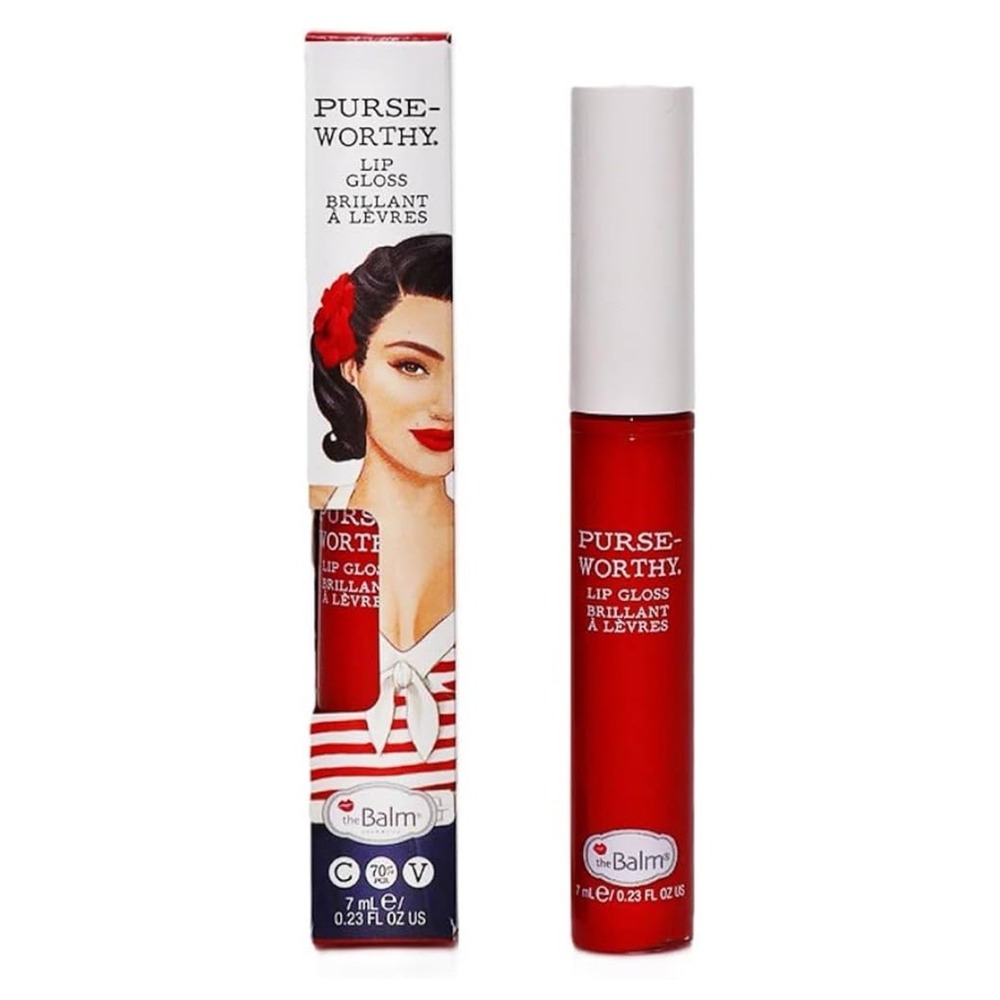 The Balm Purse Worthy Lip Gloss Brillant A Levres Sling Red New